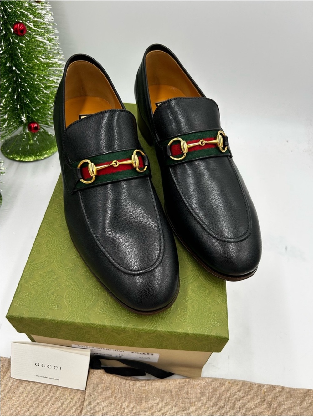 Men’s Gucci, web accent horse bit loafers size 13 made in Italy
